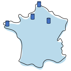 Nos 4 d&eacute;p&ocirc;ts en France - CPA